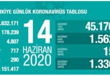 Corona Türkiye Tablosu Güncellemeye Devam Ediyor, 14 Haziran 2020 covid_19 turkiye tablosu