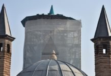 Mevlana Müzesi’nin Turkuaz Kubbesi ‘100 Ton Yük’ten Kurtarıldı
